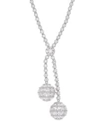 14k White Gold 5.02 Carat Diamond Two Ball Necklace