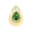 14K Yellow Gold Emerald and Diamond Pendant