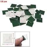 3mm Width Hole Self-Adhesive Cable Tie Mount Base Green White 100Pcs