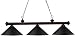 Z-Lite 100703BRZ-LBRZ 56-Inch 3-Light Billiard / Island Fixture with Metal Shades
