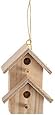 Darice 9157-82 Unfinished Natural Wood Craft Double Bird House with Front House, 2-Inch