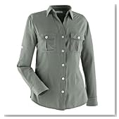 Coolibar UPF 50+ Women's Travel Sun Shirt (Volcanic Ash - Medium)