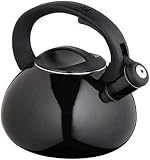 Whistling hob kettle Enamel coating - Black 2.4 litre.  from AMETHYST CATERING LTD.