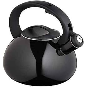 Whistling hob kettle Enamel coating - Black 2.4 litre.