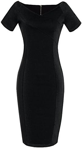 Coloroo Womens Sexy Open V-Neck Summer Slim Party Pencil Dress