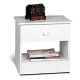 1 Drawer Night Stand In White Finish By Prepac Furniture