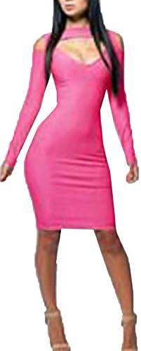 X2MIAONG Sexy Long Sleeve Dress Women Party Club Evening Bodycon