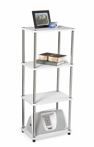 Convenience Concepts 151055 4-Tier Bookshelf / Media Tower, White Convenience Concepts 151055 4-Tier Bookshelf / Media Tower, White