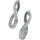 14K White Gold Diamond Earring