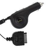 Apple iPhone Rubberized Retractable Car Charger (iPhone 1G) (Black)