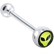 Yellow ALIEN HEAD Logo Barbell Tongue Ring