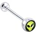 Yellow Alien Head Logo Barbell Tongue Ring