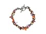 Copper Freshwater Pearl with Amethyst, Peridot, Garnet and Carnelian Oxidized Sterling Sprial Bracelet