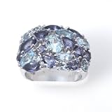 Sterling Silver Blue Topaz And Iolite Ring