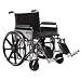 31J82pk6o8L. SL75  Drive Medical Sentra Extra Heavy Duty Wheelchair with Various Arm Styles and Front Rigging Options, Black Upholstery and Chrome Frame, Bariatric 22