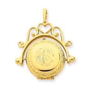 14k Gold Domed Swivel Locket