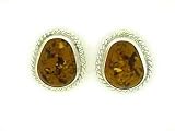 Sterling Silver Cognac Amber Earrings