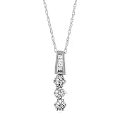 10K White Gold 0.25 Carat Diamond Pendant w/ chain
