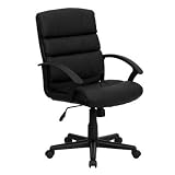 Eco-Friendly Mid-Back Black Leather Office Chair [GO-1003-BK-LEA-GG]