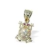 Amazing 10 KT Yellow Gold Pendant Cubic Zirconia 10K Frog Charm