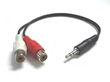 10 Inch Audio Y Cable 3.5MM Stereo Plug/M To 2 X RCA Jack/F, RCA Cable
