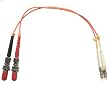 1ft Fiber Optic Adapter Cable LC (Male) to ST (Female) Multimode 50/125 Duplex