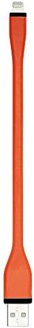 POLOBANDS Bendy & Durable Short USB Cable for iPhone 6, iPhone 6 Plus, iPhone 5, iPhone 5c, iPhone 5s, iPad 4, iPad Air, iPad Mini, iPod Touch 5, iPod Nano 7 - Bendy Charger Cable for Apple Lightning Port to USB -14 inch - Orange