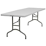 30''W x 96''L x 29H Granite White Plastic Bi-Fold Folding Table [DAD-YCZ-244Z-GW-GG]