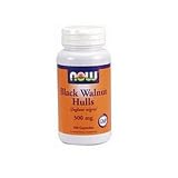 Now Foods Black Walnut Hulls, 100 Capsules / 500mg (Pack of 4)