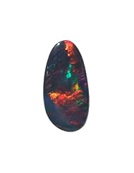 O&G Australia Natural Lightning Ridge Solid Black Opal Gemstone (.85cttw)