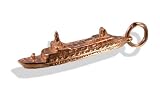 9ct Rose Gold Ocean Liner Cruise Ship Bracelet Charm Pendant