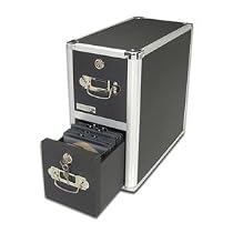 Vaultz VZ01094 2-Drawer Locking CD Storage Cabinet Holds up to 330 CDs (Black with Chrome Accents)