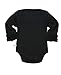 RuffleButts Infant / Toddler Girls Long Sleeve One Piece Under Bodysuit - Black - 6-12m
