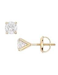 1 Carat Diamond Stud 14K Yellow Gold Earrings