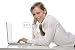 Wallmonkeys Peel and Stick Wall Decals - Segretaria in Ufficio Con Computer - Removable Graphic