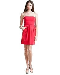 Strapless Pleated Polyester/Rayon/Spandex  Dress