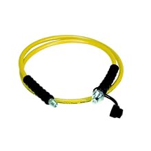 Enerpac 700 Yellow Thermoplastic Rubber High Pressure Hydraulic Hose Assembly, 6' Length, 1/4" NPTF x CH-604 Coupling, 1/4" ID