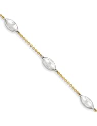 14k Two-tone Polished and Brushed Bracelet Length 7.25"