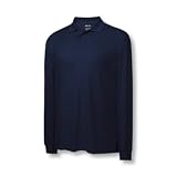 Adidas 2007 Men's ClimaCool Textured Solid Long Sleeve Golf Polo Shirt - Navy - 915927