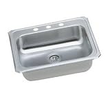 Elkay GECR2521R3 3 Faucet Holes Celebrity Gourmet Stainless Steel 25 x 21-1/4 Single Basin Kitchen