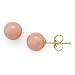 Pink Coral Earrings in 14K Yellow Gold
