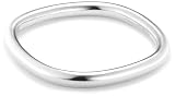 Image of Silver Ladies B1271 Heavy Square Rounded Bangle