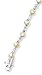2/T bezel set round clear CZ and baguettes Solid Sterling Silver 7 1/4 Bracelet