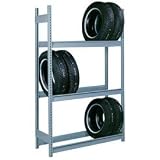 Lyon Automotive Tire Rack Starter 3 Tier - 48Wx18Dx84H Putty