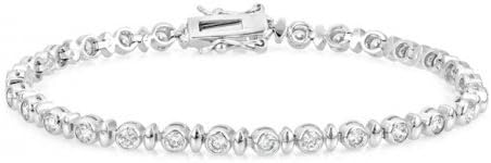 Icon Bijoux B01480R-C01 Alternating Bezel Cubic Zirconia Bracelet