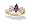 14K Yellow Gold Genuine Marquise Amethyst and Diamond Bow Ring - Size 4