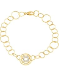 Diamond Bracelet W/Rhodium Plate 14K Yellow .05 Ct TWith 7 Inch 68819