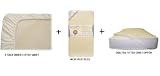 Naturepedic MC30 No Compromise Organic Cotton Classic 252 Crib Mattress WITH 1 Fitted Quilted Crib Topper & 3 Pack Fitted white organic Sheet.
