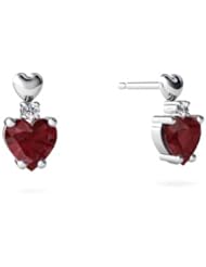 Genuine Ruby 14kt White Gold Earrings