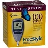 Therasense Freestyle Free Style Flash Test Strips, 100/Box, Exp: 1yr min